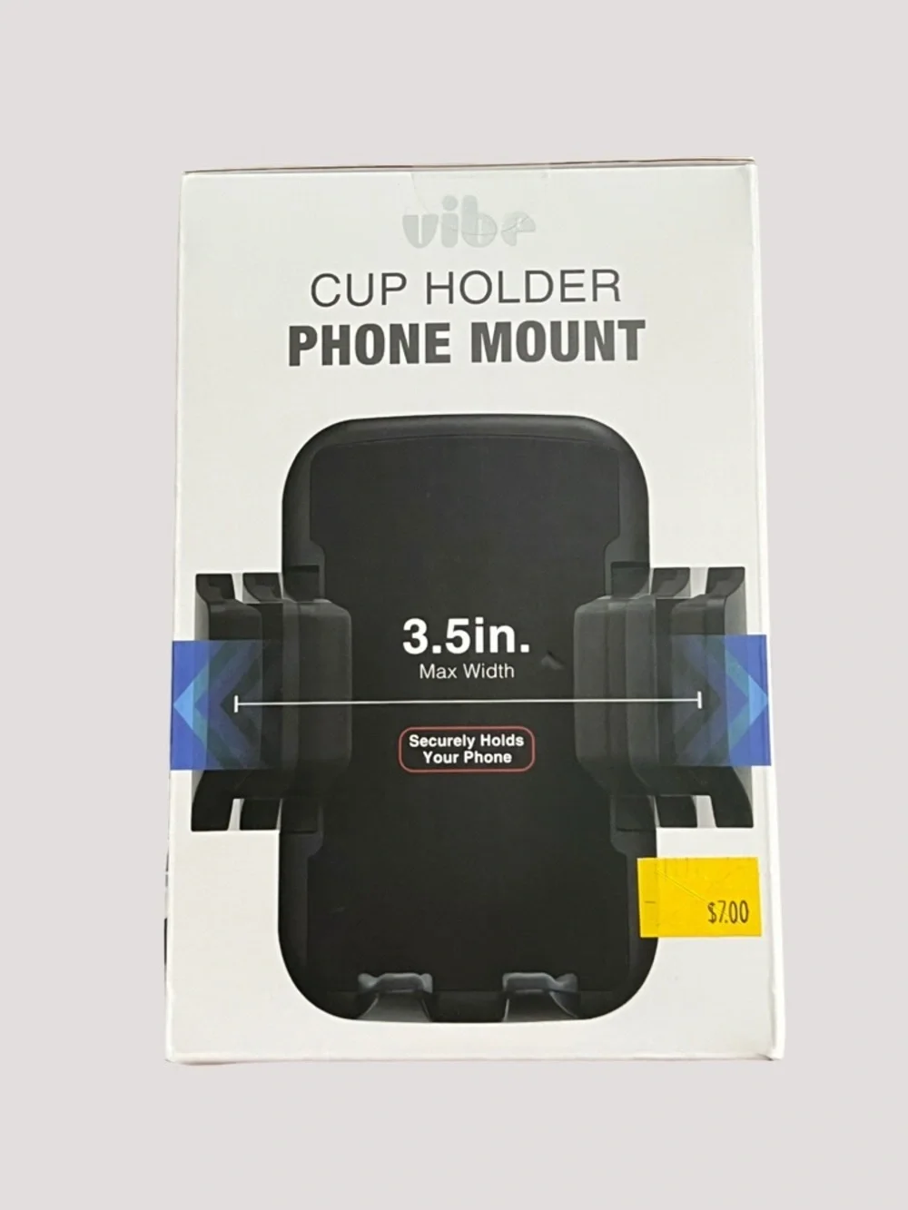 Vibe Black Cup Holder Phone Mount with Gooseneck- Up to 3.5 Width